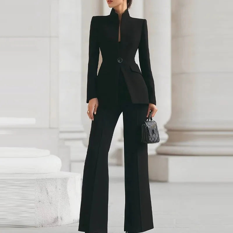 Vienna Slim Blazer Set in Navy — Trousers