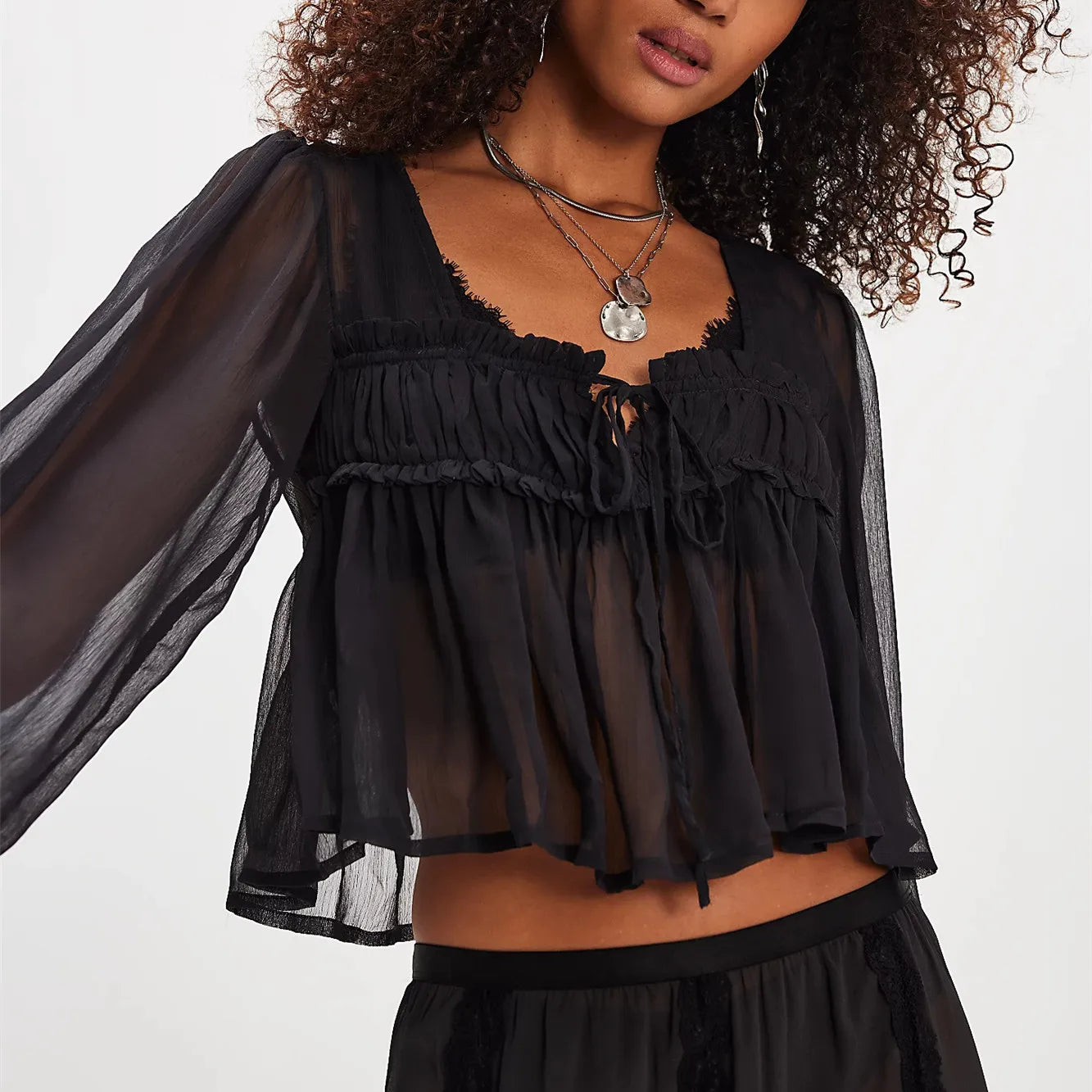 The Whisper Chiffon Tie Blouse