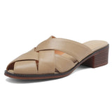 The Woven Leather Flat Mule