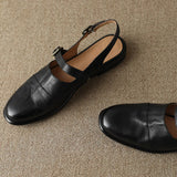 Positano Leather Slingback Flat Sandals