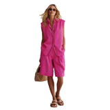 Women's Linen Two Piece Set Sleeveless Summer