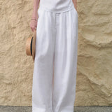 The Pleated Wide Leg Linen Pant