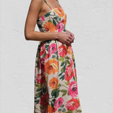 Isadora Women’s Floral Backless Slip Maxi Dress