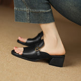 The Buckle Leather Slide
