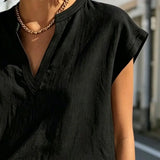 Women's 2 Piece Cap Sleeve V Neck Shorts Set