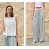 The Pleated Wide Leg Linen Pant
