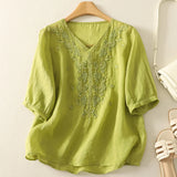 Eloria V-Neck Cotton Blouse