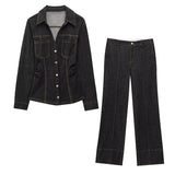 Marenza Button Denim Set