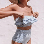 Riviera Ruffle Bandeau Bikini — Swimwear