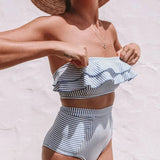 Riviera Ruffle Bandeau Bikini — Swimwear