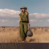 Women's Two Piece Set Sleeveless Top Wide Leg Pants