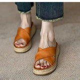 Sorella Woven Leather Platform Sandals