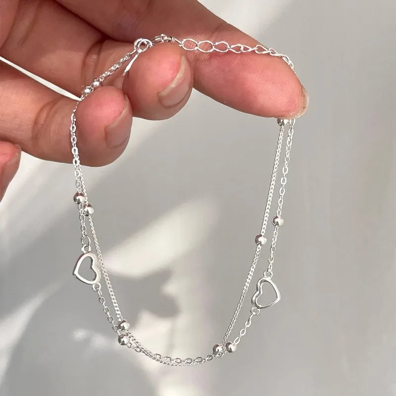 Seoul Double Heart Bracelet in Navy — Bracelets