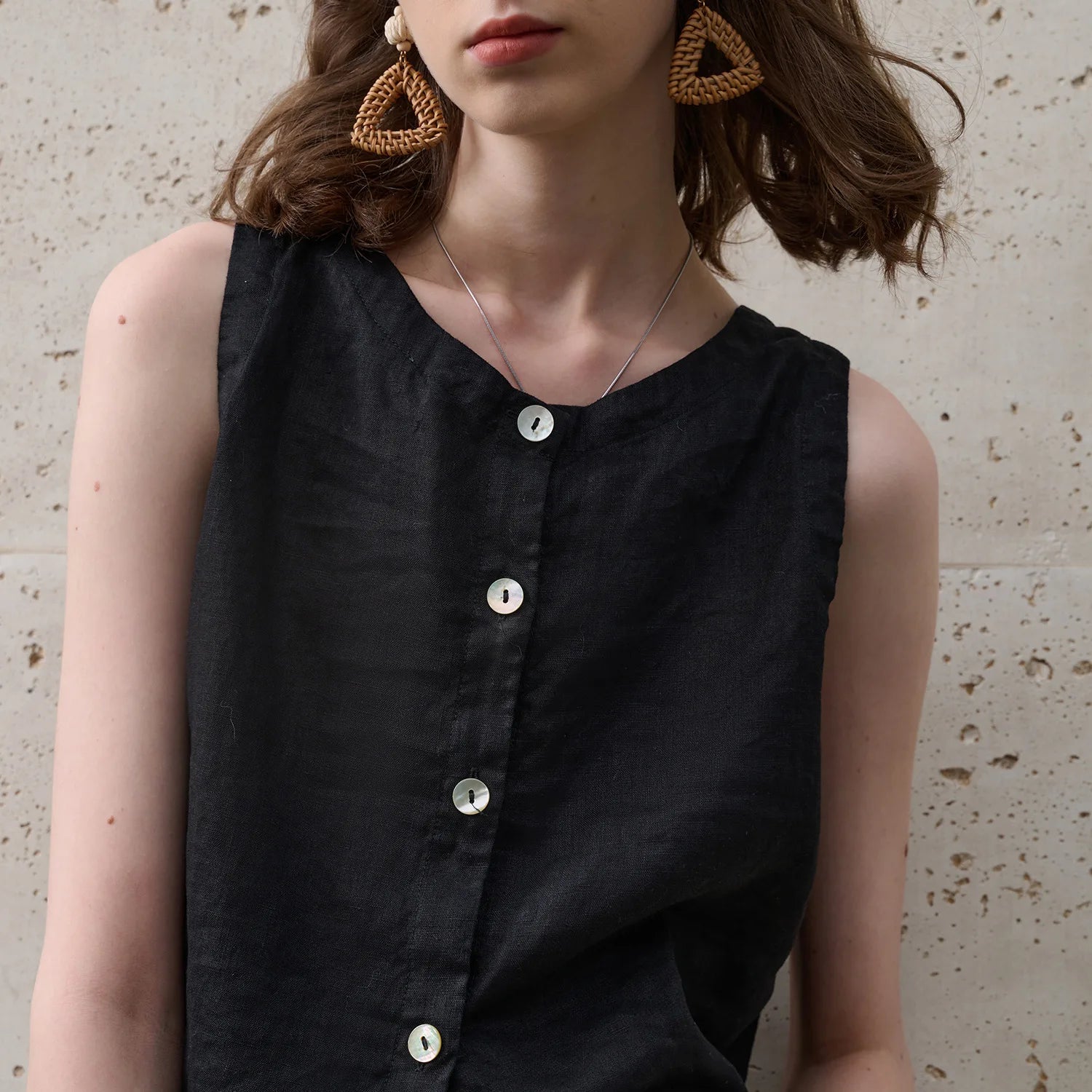 The Asymmetric Linen Crop Top