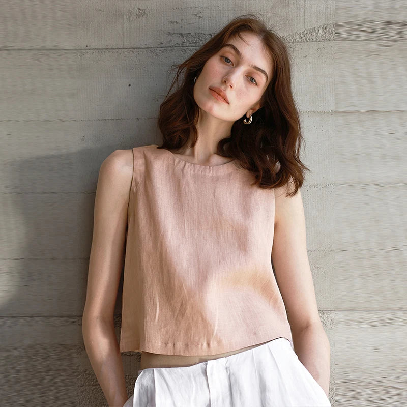 The Reversible Linen Crop Top