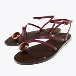 Riviera Rhinestone Flat Sandals in Black — Sandals