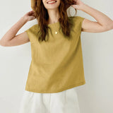 The Petal Sleeve Linen Tee