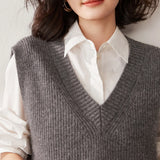 Elise Ribbed Cashmere Vest