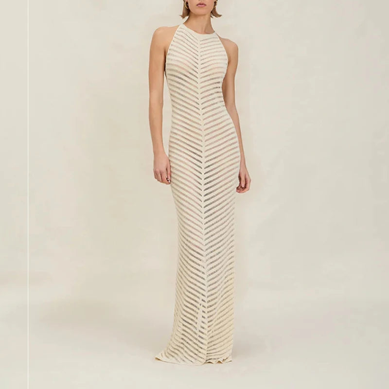 The Chevron Crochet Halter Maxi