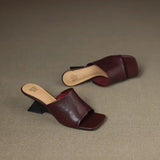 The Wide Strap Leather Flat Slide
