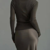 Seraphine Satin Fishtail Maxi Skirt