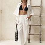 Havana Cotton Two-Piece Set in Camel — Shirts & Tops