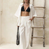 Havana Cotton Two-Piece Set in Camel — Shirts & Tops