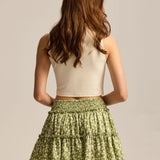 Viora Leopard Ruffle Skirt