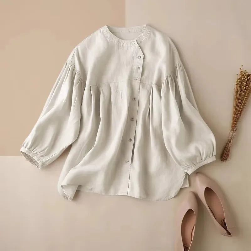 The Gathered Lantern Sleeve Blouse