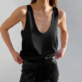 Lissia Deep Drape Satin Tank