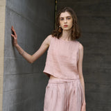The Asymmetric Linen Crop Top