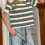 Noelle Stripe Polo Tee