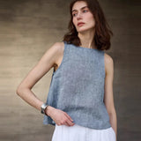 The Chambray Linen Reversible Vest