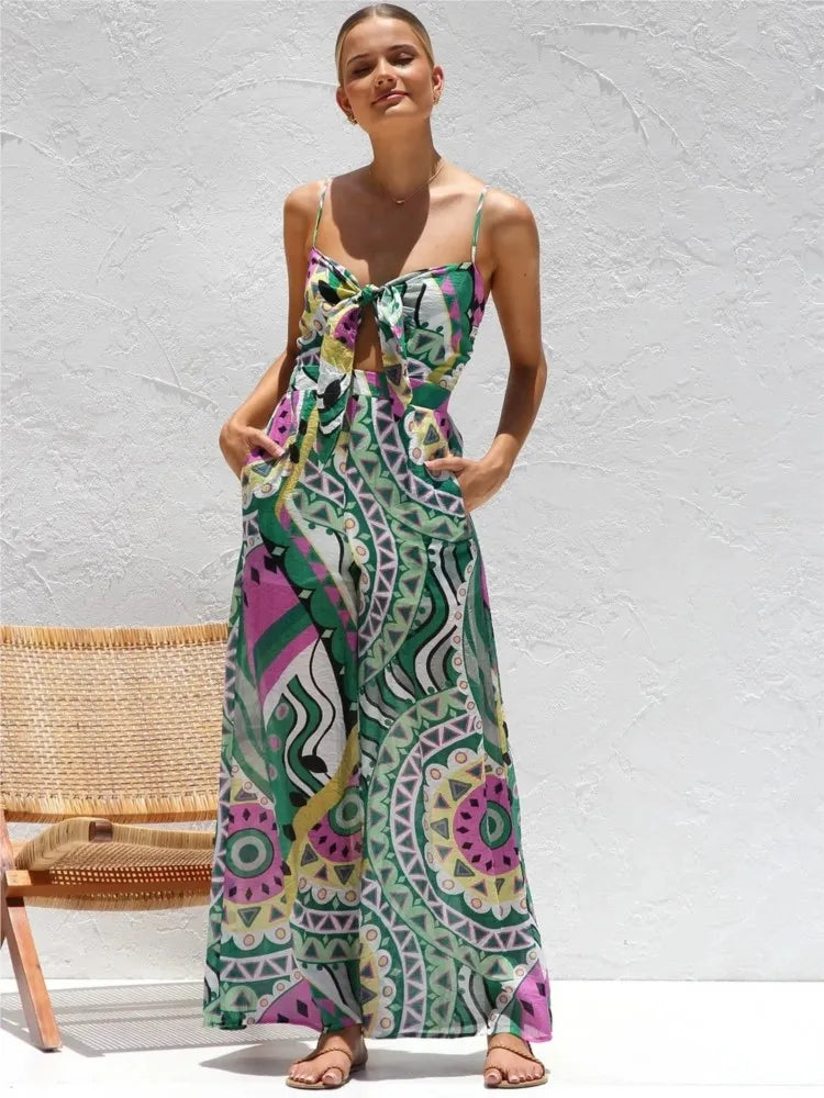 Women's Wide Leg Jumpsuit – Spaghetti Strap