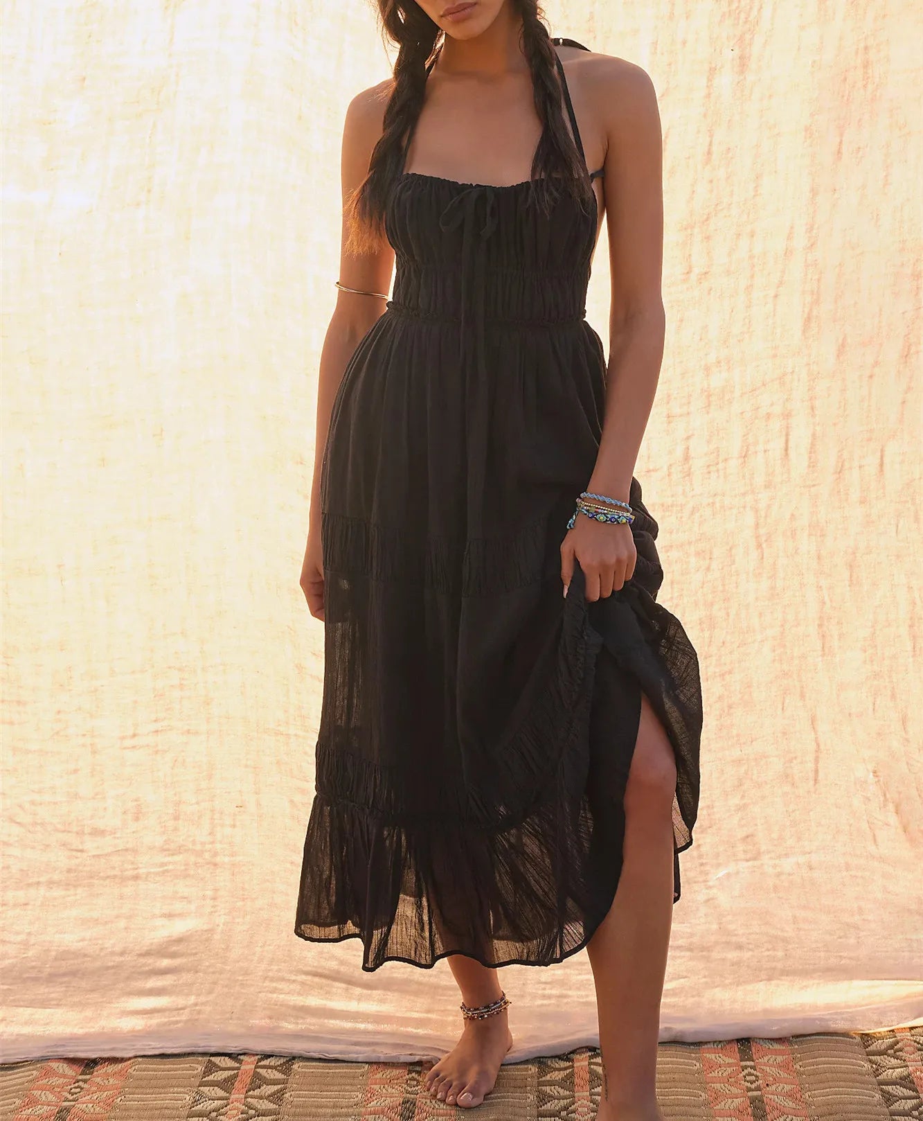 The Ruched Cutout Maxi Dress
