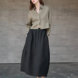 The Cropped Long Sleeve Linen Shirt