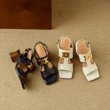 The Chain Detail Block Heel Sandal