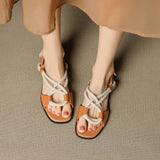 Santorini Handmade Leather Flat Sandals