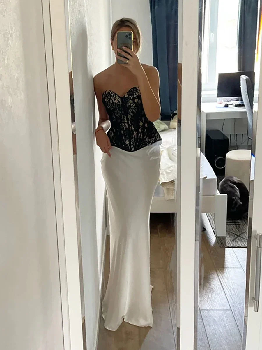 Seraphine Satin Fishtail Maxi Skirt