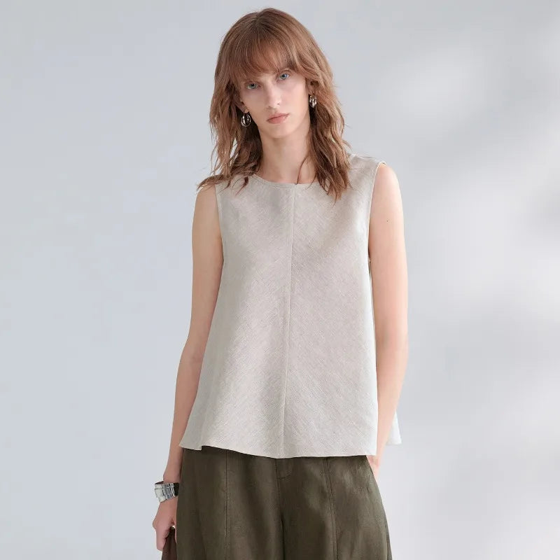 Women's Linen Sleeveless Top Loose Summer