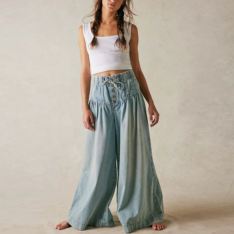 Aria Women's Pull-On Chambray Jeans