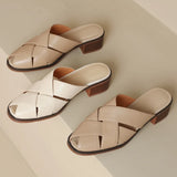 The Woven Leather Flat Mule