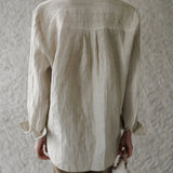 The Pleated Linen Button Shirt