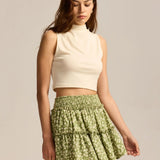 Viora Leopard Ruffle Skirt