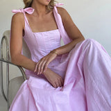 Joséphine Lace-Up Maxi Dress