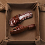 Naples Italian Leather Slides