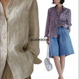 The Pleated Linen Button Shirt