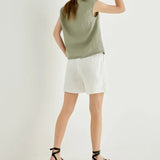 The Petal Sleeve Linen Tee
