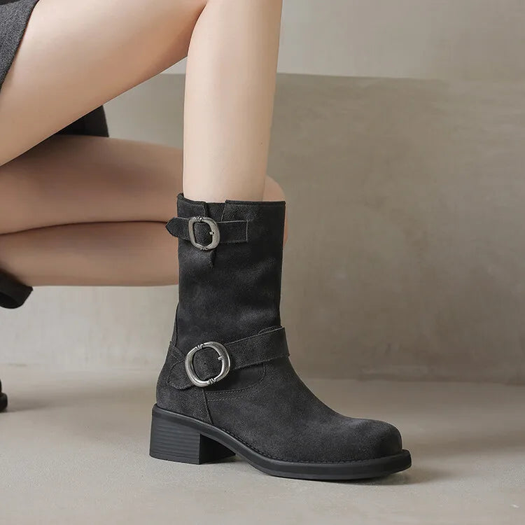 Blackthorn Suede Buckle Boots