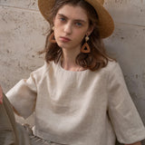 The Boxy Linen Crop Top